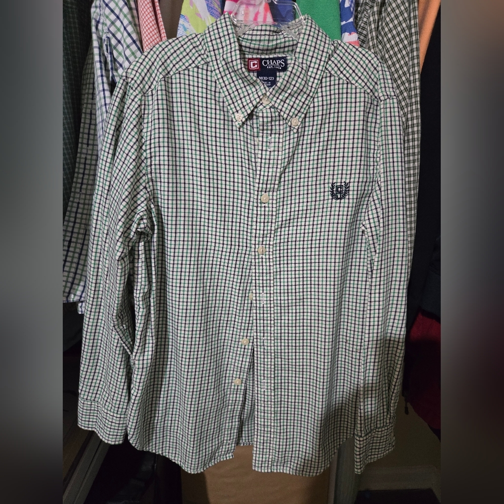 Green Checkered Boy's Shirt